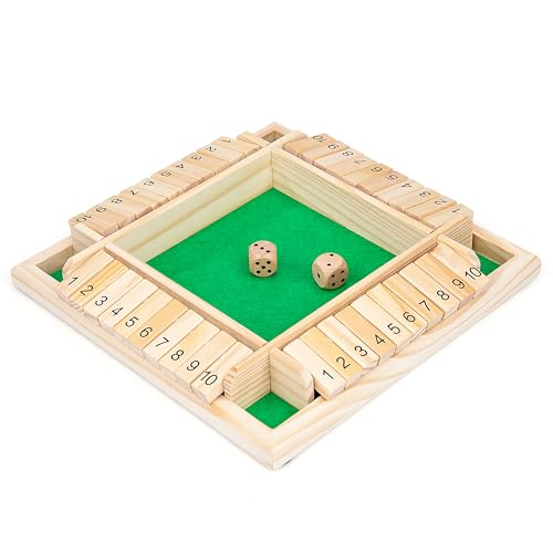 Schließ die Box Würfelspiel Holzbrett Mathe Zahlenspiel Family Pub Bar 1-4 Spieler mit 2 Würfeln, Klassisch Brettspiele, Mathespiele für Erwachsene Kinder 3 4 5 Schließ die Box Würfelspiel Holzbrett Mathe Zahlenspiel Family Pub Bar 1-4 Spieler mit 2 Würfeln, Klassisch Brettspiele, Mathespiele für Erwachsene Kinder 3 4 5 von Wisplye