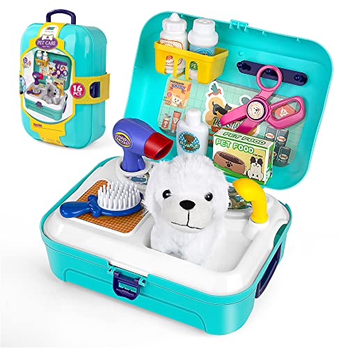 Tierarzt Spielzeug, Tierarztkoffer Hund Arztkoffer Kinder Rollenspiel Plüschhunden Tierpflege Hundesalon fütterung Spielzeug Rucksack, Lerngeschenke Geschenk Mädchen Jungen 3 4 5 6 Jahre Tierarzt Spielzeug, Tierarztkoffer Hund Arztkoffer Kinder Rollenspiel Plüschhunden Tierpflege Hundesalon fütterung Spielzeug Rucksack, Lerngeschenke Geschenk Mädchen Jungen 3 4 5 6 Jahre von Wisplye