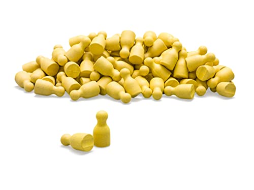 Wissner® aktiv lernen – Satz aus 100 Spielfiguren/Halmakegeln in gelb 24 x 12 mm - RE-Wood® von WISSNER