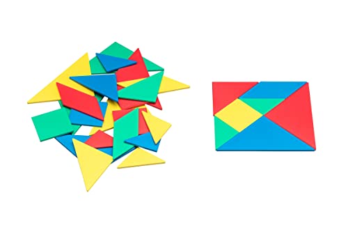 Wissner aktiv Lernen - Tangram (28 Teile), buntes Legespiel für Kinder als Hilfsmittel zum Lernen von geometrischen Formen, nachhaltig hergestellt aus RE-Plastic® von WISSNER
