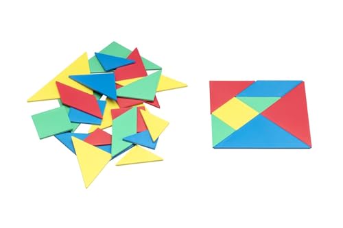 Wissner aktiv Lernen - Tangram (28 Teile), buntes Legespiel für Kinder als Hilfsmittel zum Lernen von geometrischen Formen, nachhaltig hergestellt aus RE-Plastic® von WISSNER