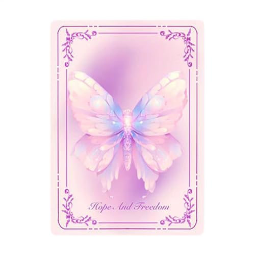 Kreatives 3D-Wechsel-Tarot-Auto, 3D-Tarot-Deck mit flatternden Schmetterlingen, Sammlerstück-Grußkarte, fliegender Schmetterling, Lernkarte für Frauen, Mädchen, Arbeitszimmer und Klassenzimmer von Wisylizv