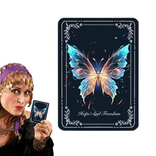 Kreatives -Wechsel-Tarot-Auto, -Tarot-Deck mit flatternden Schmetterlingen, Sammlerstück-Grußkarte, fliegender Schmetterling, Lernkarte für Frauen, Mädchen, Arbeitszimmer und Klassenzimmer von Wisylizv