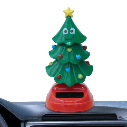 Solar Wackelkopf Weihnachtsbaum - schwingende Neuheit Dekoration für Schreibtisch, Fensterbank oder Auto Armaturenbrett von Wisylizv