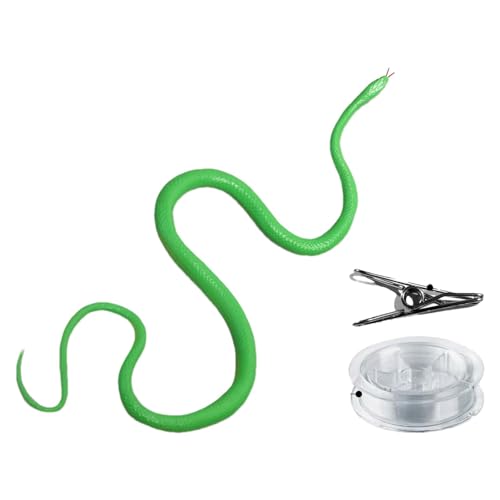 Wisylizv Schlangenstreich – Schlangenstreich aus Silikon mit Umhängeband und Clip | Gefälschte Gummischlangenspielzeuge | Golf-Schlangenstreich | Clip-on-Schlangenstreich von Wisylizv