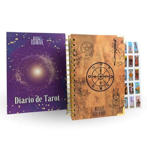 Witchy Cauldron Diario de Tarot: Cuaderno de espiral, incluye 3 juegos de pegatinas de tarot.La manera fácil de aprender la práctica del tarot von Witchy Cauldron