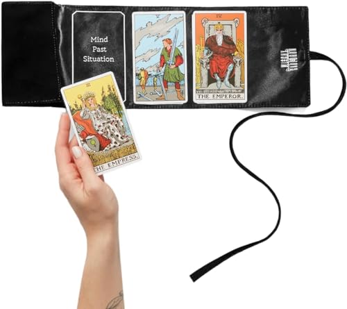 Witchy Cauldron Tarot Wrap, Satin Tarot Aufbewahrung und Stoff, Tarot Deck Aufbewahrungshalter, Tarot Spread, Tarot Case Schwarz von Witchy Cauldron