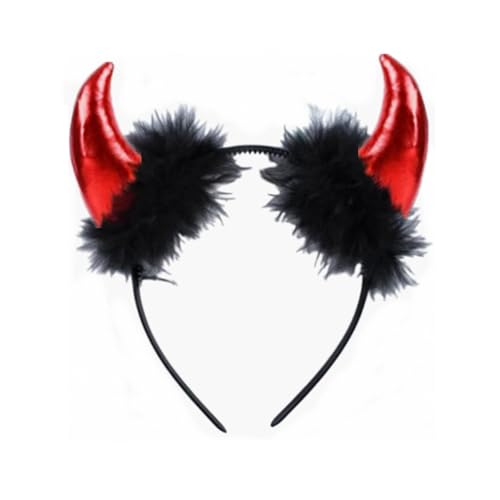 Witeygai Halloween TeufelshöRner Haarreifen Halloween Teufel Ohren Haarband für Damen Herren,Halloween Teufelshörner Haarreif FüR Faschingsmaskerade, Karneval, Kostüm Party,Kopfbedeckung von Witeygai