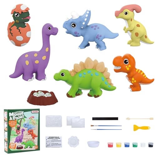 WithFlying Dinosaurier Spielzeug KreativeKraft Weihnachtsdeko Basteln Kinder DIY Gipsfiguren zum Bemalen，Dinosaurier Malset für Kinder，Dinosaurier Figuren Bastelset (Dinosaurier) von WithFlying