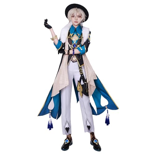 Witorya Aventurin Cosplay Kostüm Aventurin Jacke Hose Hut mit Zubehör Spiel Charakter Uniform Cosplay Outfit Komplettes Set von Witorya