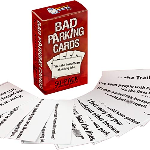 Witty Yeti Lustige Bad Parking Cards Total Annihilation Edition 50 Pk 5x10 Sprüche Perfekt für Shaming Drivers. Lustiges Road Rage Rache, Gag Geschenk, Streich Beleidigung Set und weißer Elefant von Witty Yeti