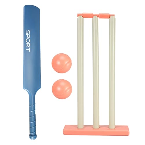 Crickets Set, Kids Crickets Set, Kids Crickets Bat and Ball Set, Kids Crickets Schläger mit Stümpfen, Eltern-Kind Interaktion Sport Kit, Kids Stumpf und Ball Sport Set für Kinder und Mädchen von Wiuejg