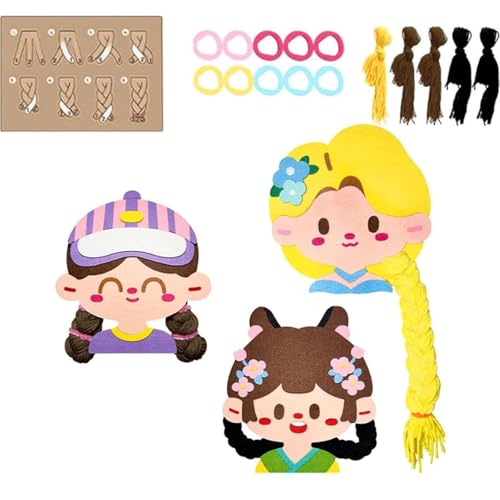 Hairstyle Craft Kit, Portable Teaching Materials, Kids Princess Craft, Girls Braiding Toys, Travel Activity Kit, Hair Salon Toys, Kids Hair Braiding, Craft Kit for Girls, Princess Craft Kit von Wiuejg