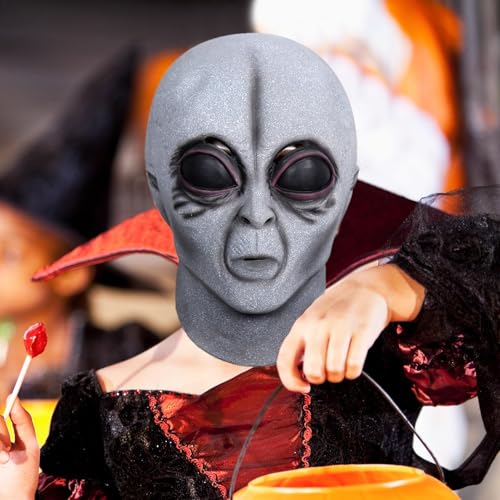 Wiuejg Halloween-Requisite, Alien-Kopf-Requisite, tragbare Festival-Gesichtsabdeckung, Mehrzweck-Streich-Requisiten für Karneval von Wiuejg