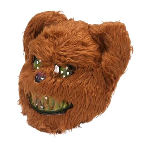 Wiuejg Plush Bear Cute rab bit Animal Plush Halloween Party Dance, Bunny Face Cover, Elastic Scary Face, Adjustable Creepy Bunny Cosplay Costume for Halloween, Easter, and Birthday Celebration von Wiuejg