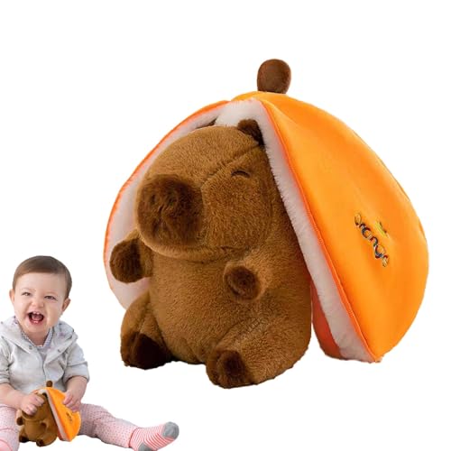 Wiuejg Reversible Stuffed Avocado Bunny Stuffed Animal, Cute Stuffed Animal, Plush Transforming Orange Capybara, Transforming Plush Capybara, Animal Throw Pillow for Kids Boys and Girls von Wiuejg