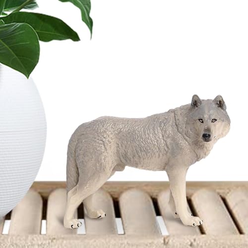 Wiuejg Wolf-Spielzeug für Kinder - Realistische Wolfswaldtierfiguren - Antike Wolfsfiguren Modell für Kinder im Alter von 3-5 6-12 Jahren, Lernspielzeug Party Spielset Spielzeug Geschenk von Wiuejg