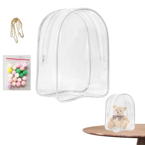 wiuejg Klare Stoffpuppen-Aufbewahrung, Plüschpuppen-Organizer-Tasche, Puppensammlungstasche, Stoffpuppen-Reiserucksack, transparente Puppen-Aufbewahrungstasche, durchsichtige Plüschpuppentasche, von Wiuejg