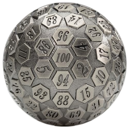 Wiz Dice - Kugel des prädestinierten Schicksals - 100-seitige Metallwürfel für Tisch-RPG-Abenteuerspiele - D100 polyedrische Würfel, geeignet für Dungeons and Dragons und Würfelspiele gleichermaßen - von Wiz Dice