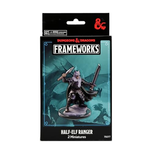 Dungeons & Dragons Frameworks: Wave 2A: Männlicher Halb-Elf-Ranger – unlackiert, unmontiert auf Sprue, anpassbare Mini | WizKids D&D-Figur von WizKids