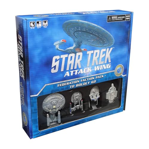 Wiz Kids, Star Trek: Attack Wing Federation Faction Pack- to Boldly Go, Miniature Game, Ages 14+, 2 Players, 60 Minutes Playing Time,Grey von WizKids