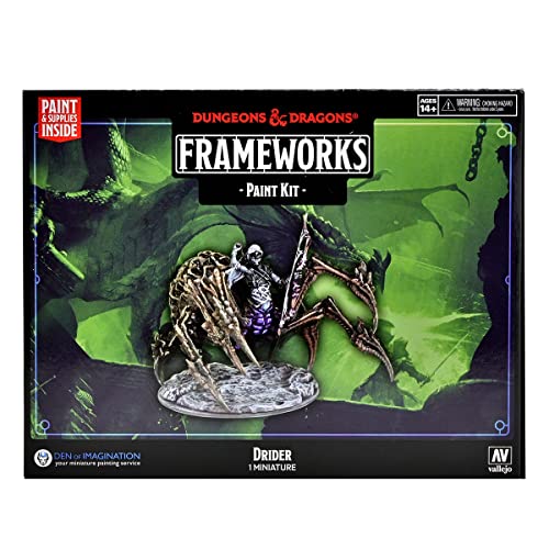 WizKids D&D Frameworks Drider Paint Kit – All-in-One Kit Unlackierte Drider Figur, Farben und Pinsel Dungeons & Dragons von WizKids