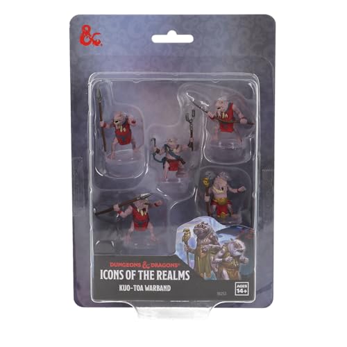 WizKids D&D Icons of The Realms: Kuo-Toa Warband - 5 Stück, Hoch detailliert, pre-printed und bereit für den Spielabend - Fantasy Miniaturen - 168+ Jahre - Deutsch von WizKids