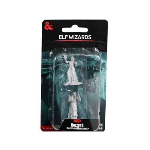 WizKids D&D Nolzur's Marvelous Miniatures: Elf Wizards Dungeons and Dragons Unpainted Miniatures von WizKids