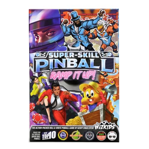 WizKids Super-Skill Flipper: Ramp It Up! - 4 Flippertische, Marker, 8 Flipper-Mover, 2 Würfel, 1 Regelbuch - Tabletop Pinball Game - Science-Fiction - Ab 144 Jahren - Unisex - Modern - Deutsch WizKids Super-Skill Flipper: Ramp It Up! - 4 Flippertische, Marker, 8 Flipper-Mover, 2 Würfel, 1 Regelbuch - Tabletop Pinball Game - Science-Fiction - Ab 144 Jahren - Unisex - Modern - Deutsch von WizKids