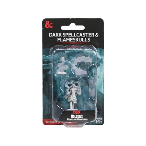 Wizkids Games D&D Nolzur's Marvelous Miniatures: Dark Spellcaster & Flameskulls Unpainted Dungeons and Dragons Miniatures von WizKids