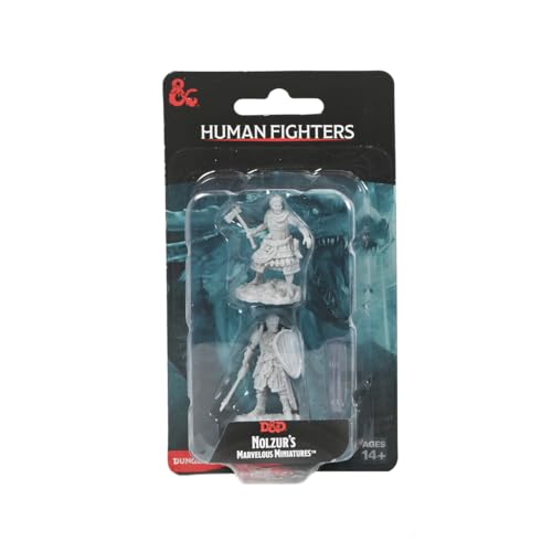 Wizkids Games D&D Nolzur's Marvelous Miniatures: Human Fighters Unpainted Dungeons and Dragons Miniatures von WizKids