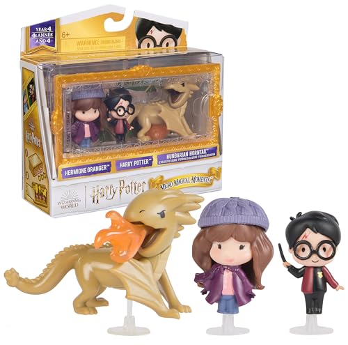 Wizarding World Harry Potter Micro Magical Moments Sammelfiguren Multipack Trimagisches Turnier mit Drache mit Harry, Hermine und Drache, Spielzeug für Kinder ab 6 Jahren, Fanartikel von Wizarding World