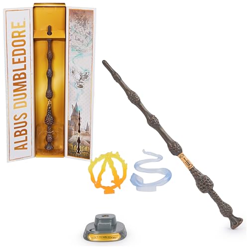 Wizarding World Harry Potter - Authentischer Albus Dumbledore Zauberstab aus Kunststoff mit Hogwarts-Halterung, ca. 30,5 cm, Spielzeug für Kinder ab 14 Jahren, Fanartikel von Wizarding World