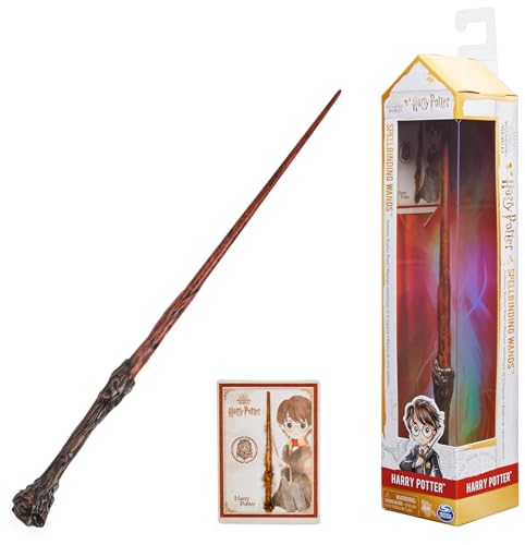 Wizarding World Harry Potter - Authentischer Harry Potter Zauberstab aus Kunststoff mit Zauberspruch-Karte, ca. 30,5 cm, Spielzeug für Kinder ab 6 Jahren, Fanartikel von Wizarding World