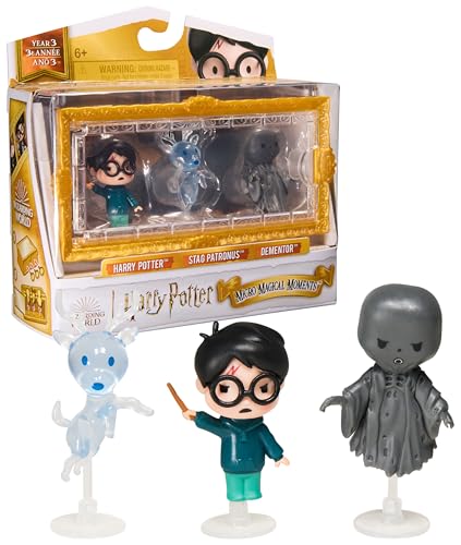 Wizarding World Harry Potter - Micro Magical Moments Sammelfiguren Multipack "Patronus" mit Harry Potter, Hirsch-Patronus, Dementor und Setzkasten, für Kinder ab 6 Jahren, Fanartikel von Wizarding World