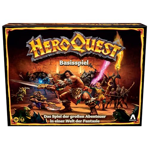 Avalon Hill HeroQuest Basisspiel, Dungeon Crawler Fantasie-Abenteuerspiel mit Miniaturen, ab 14 Jahren, für 2 − 5 Spieler von Avalon Hill