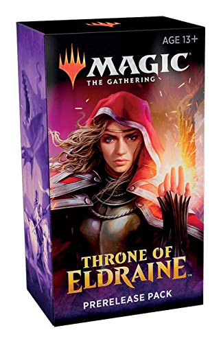 Magic The Gathering: Throne of Eldraine Prerelease Pack (Pre-Pelease Promo + 6 Booster + d20 Spindown Counter) Kit von Wizards of the Coast