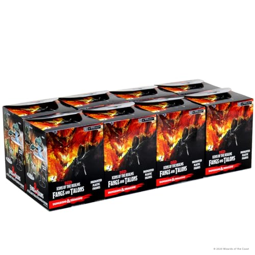 Wizkids Dungeons & Dragons Icons of the Realms Fangs & Talons Booster Brick (8) Minis | DnD Miniaturen, Mixed Colour von WizKids