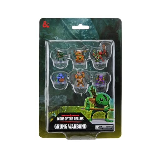 RUBIE'S 96123 D&D Icons of the Realms: Grung Warband. 6 Piece Pre-painted Miniature Set Army Monster Spielzubehör, Einfarbig, Grün, Large von WizKids