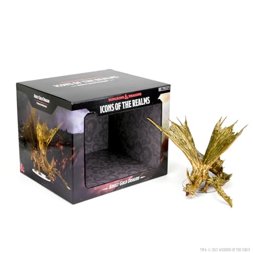 D&D Icons of The Realms: Adult Gold Dragon Figur | DnD Miniaturen Halloween von WizKids