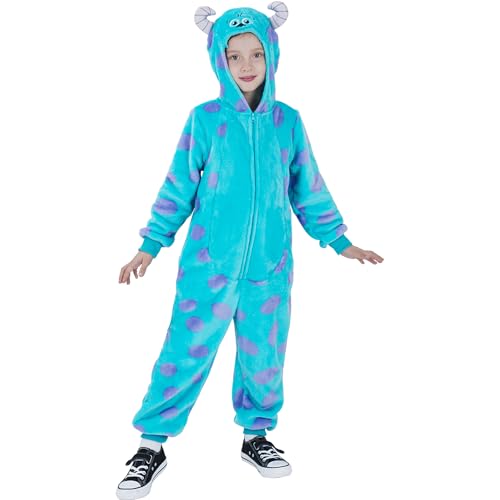 Wizland Kids Blaues Monster Onesie Kostüm, Jungen und Mädchen Tier Outfits, Ein-Stück Kapuze Flannel Blaues Monster Fancy Dress Up 4-6 Jahre Wizland Kids Blaues Monster Onesie Kostüm, Jungen und Mädchen Tier Outfits, Ein-Stück Kapuze Flannel Blaues Monster Fancy Dress Up 4-6 Jahre von Wizland
