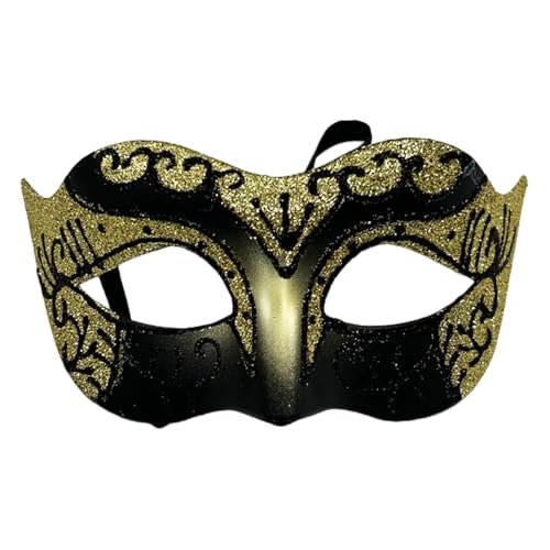 Wizoowip Elegante Party-Maske für Paare, Maskerade, venezianisch, für Halloween-Kostüm im Retro-Design, geheimnisvoll Golden von Wizoowip