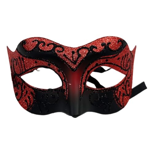 Wizoowip Elegante Party-Maske für Paare, Maskerade, venezianisch, für Halloween-Kostüm im Retro-Design, geheimnisvoll Rot Wizoowip Elegante Party-Maske für Paare, Maskerade, venezianisch, für Halloween-Kostüm im Retro-Design, geheimnisvoll Rot von Wizoowip