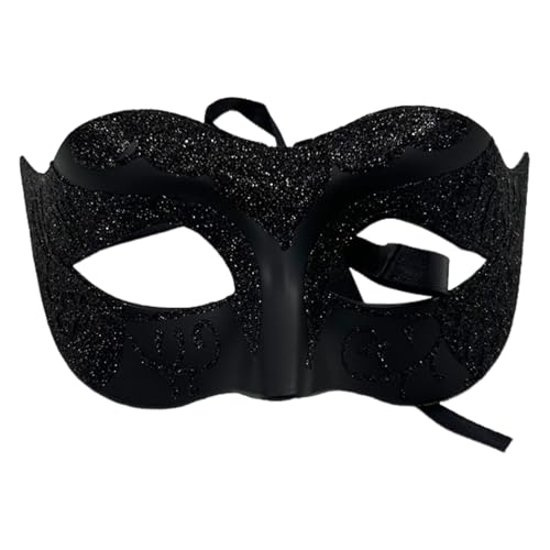 Wizoowip Elegante Party-Maske für Paare, Maskerade, venezianisch, für Halloween-Kostüm im Retro-Design, geheimnisvoll Schwarz von Wizoowip