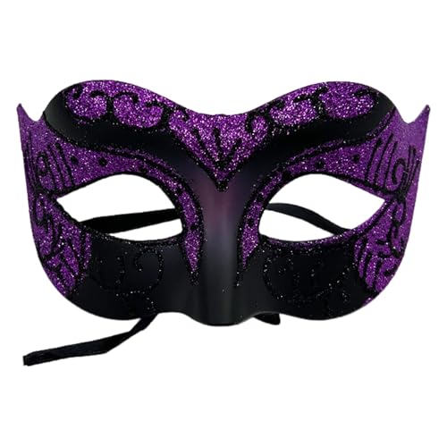 Wizoowip Elegante Party-Maske für Paare, Maskerade, venezianisch, für Halloween-Kostüm im Retro-Design, geheimnisvoll Violett von Wizoowip