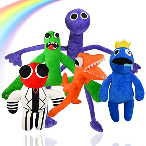 Wiztex Rain Bow Friends Kuscheltiere - Animierte Stuffed Animals - Waschbares Kopfkissen Plüschtiere - Hacki Backi Plush Toys Geschenk für Halloween und Weihnachten (5er Set) von Wiztex