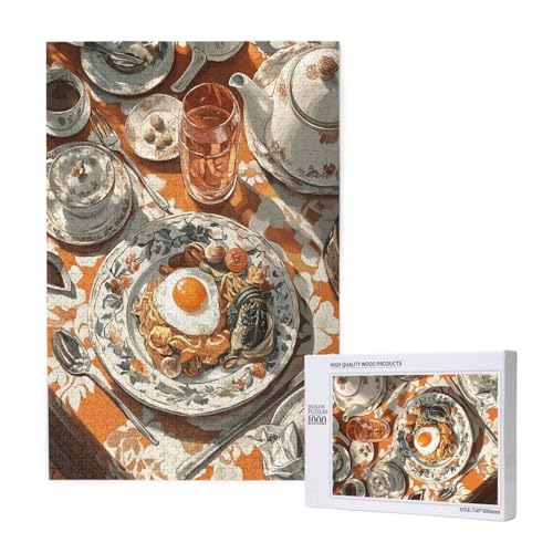 Abendessen Puzzle 500 Teile Erwachsene, Porzellan Puzzle Design für Erwachsene und Kinder ab 5 Jahren, Farbe Puzzel mit Geschenkbox Verpackung for Zimmer Deko Wohnzimmer, Geschenke für Frauen -6638 von Wjffnzbz