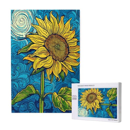 Abstrakt Puzzle 300 Teile Erwachsene, Sonnenblume Puzzle Design für Erwachsene und Kinder ab 5 Jahren, Farbe Puzzel mit Geschenkbox Verpackung for Zimmer Deko Wohnzimmer, Geschenke für Frauen -9157 von Wjffnzbz