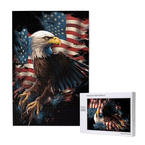 Adler Puzzle 1000 Teile Erwachsene, 5D DIY Flagge Puzzle Design für Erwachsene und Kinder ab 5 Jahren, HD Farbe Puzzel mit Geschenkbox Verpackung for Zimmer Deko Wohnzimmer, Geschenke für Frauen -6214 von Wjffnzbz