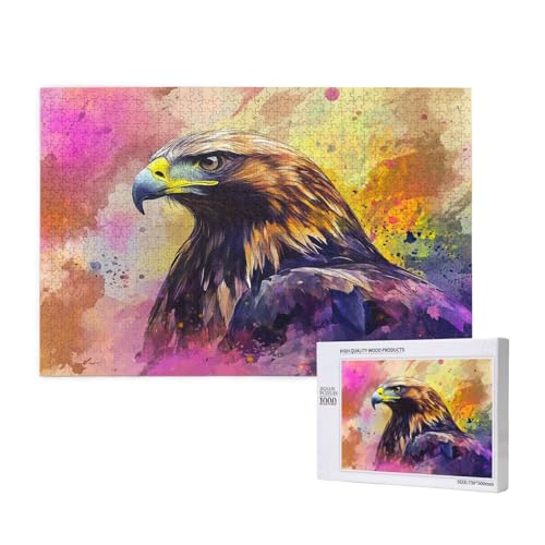 Adler Puzzle 1000 Teile Erwachsene, 5D DIY Kunst Puzzle Design für Erwachsene und Kinder ab 5 Jahren, HD Farbe Puzzel mit Geschenkbox Verpackung for Zimmer Deko Wohnzimmer, Geschenke für Frauen -3449 von Wjffnzbz